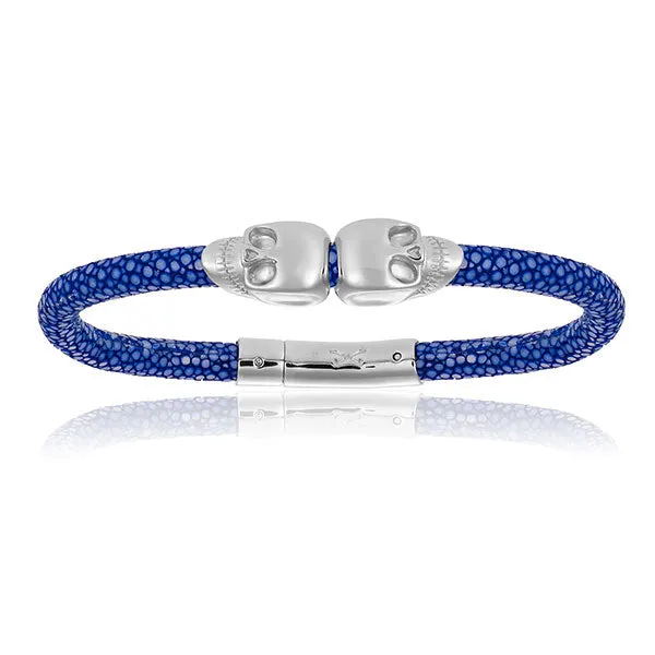 Blue Bracelets with White Gold Gift Idea for Him