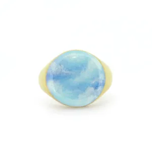 Blue Sky Gold Signet Ring | Sky