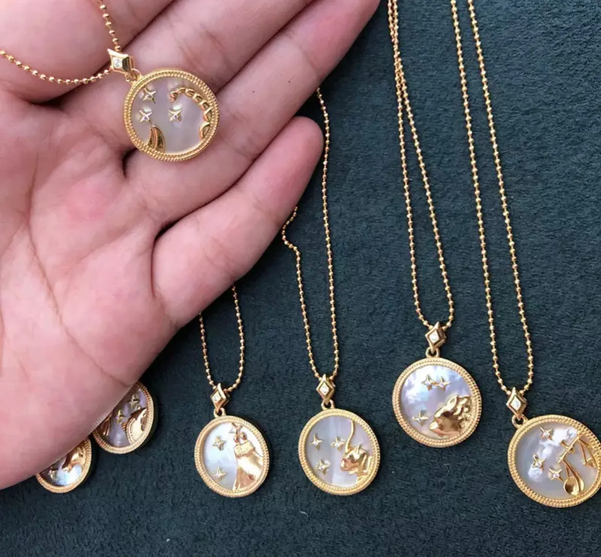 Boho & Mala Aquarius Horoscope Gold Necklace (Water Bearer) January 20–February 18. APN1000