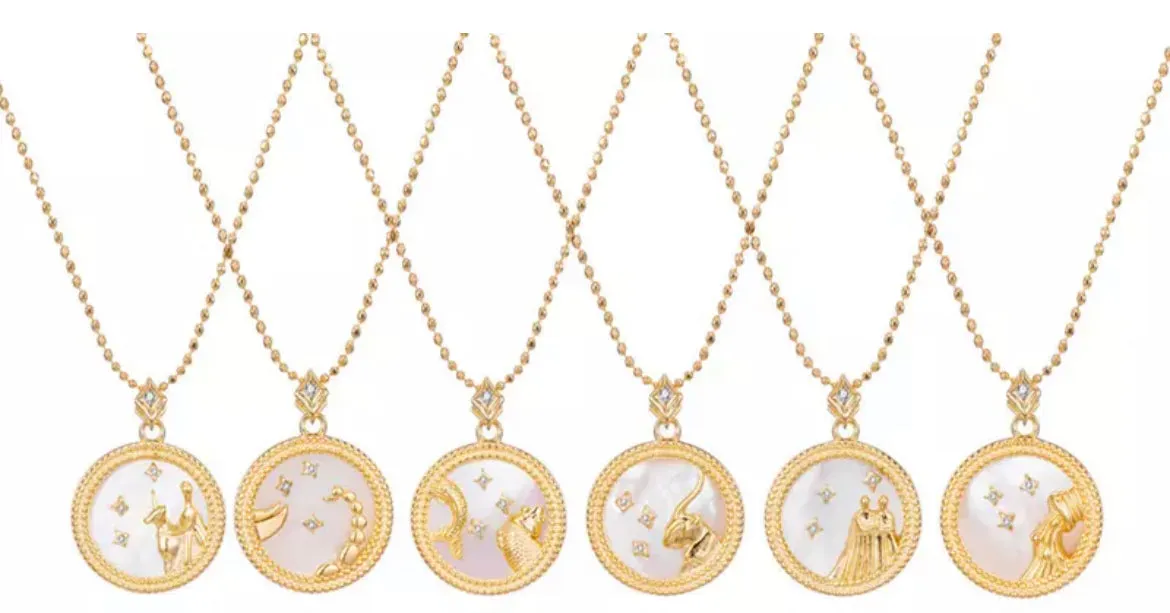 Boho & Mala Aquarius Horoscope Gold Necklace (Water Bearer) January 20–February 18. APN1000