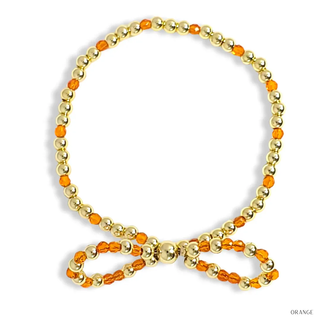 Bow Gold Filled & Crystal Beaded Bracelet