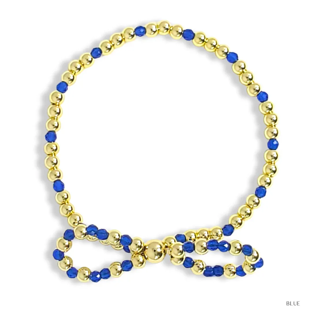 Bow Gold Filled & Crystal Beaded Bracelet