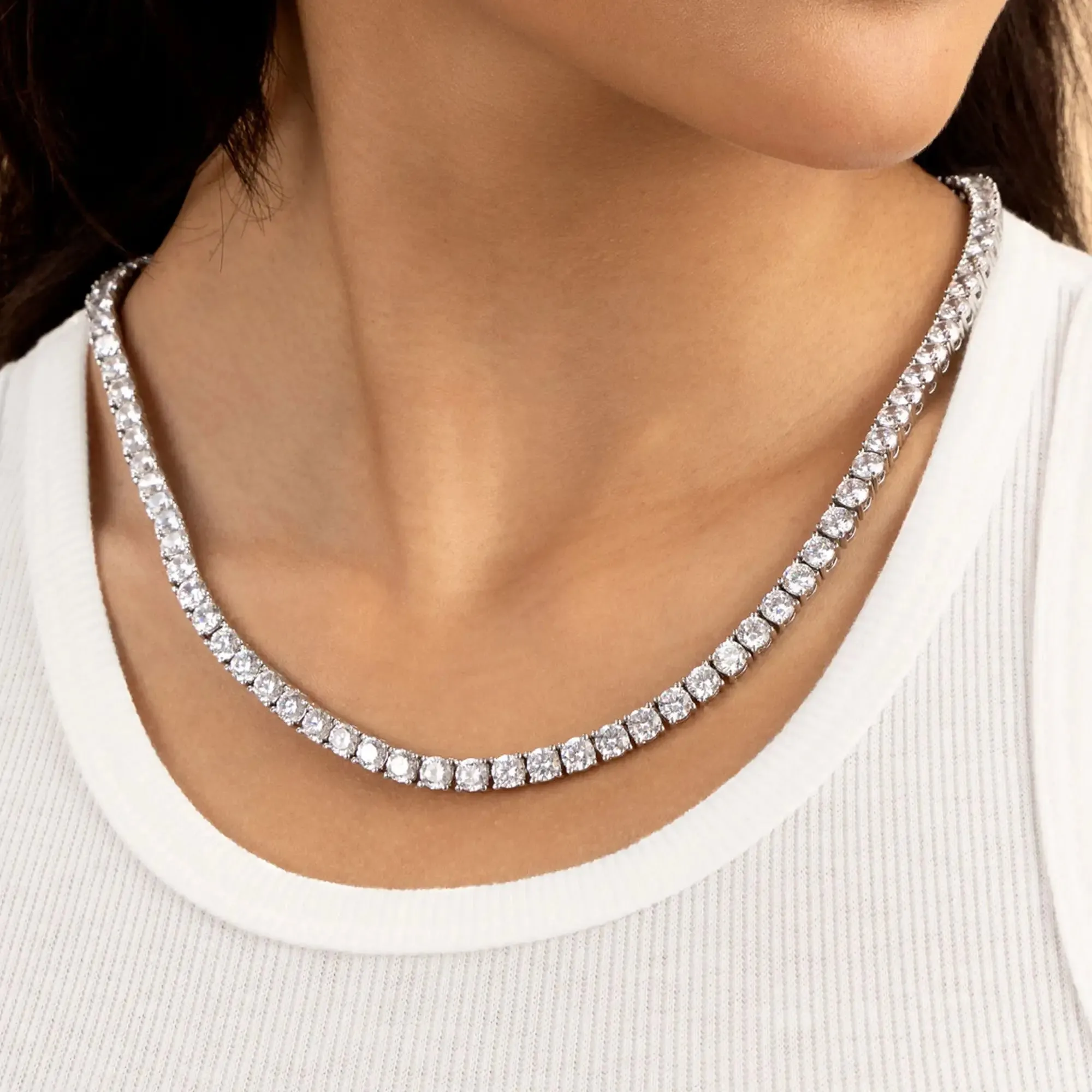 Brass Iced Tennis Chain - 5mm