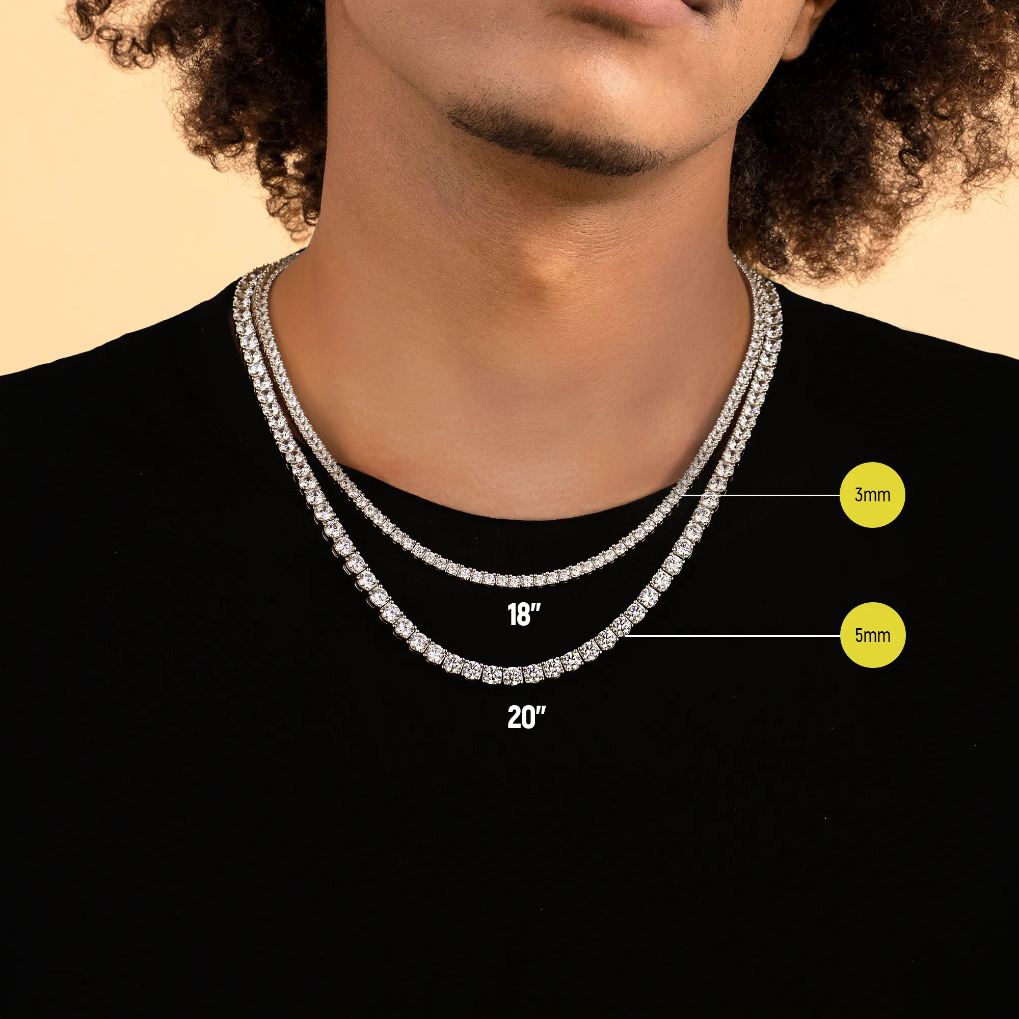Brass Iced Tennis Chain - 5mm