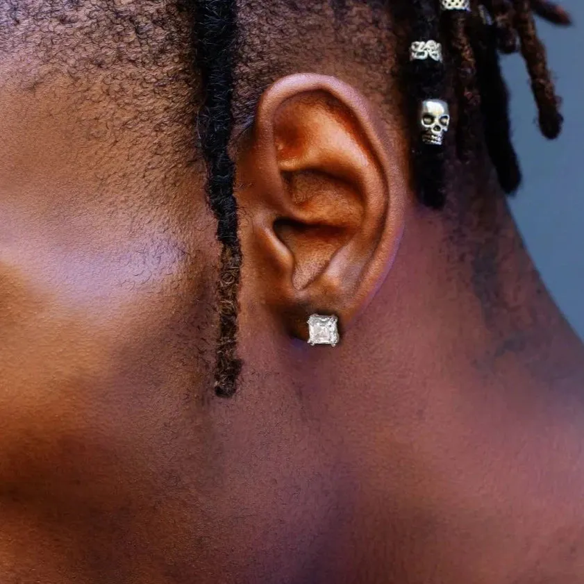 Brilliant Asscher Cut Diamond Stud Earrings