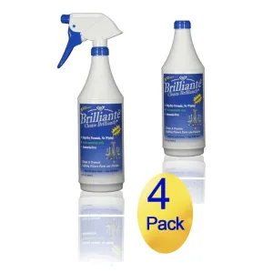 Brillianté Crystal Cleaner For Chandeliers 32oz Bottle   Refill Bottle (4 Pack)