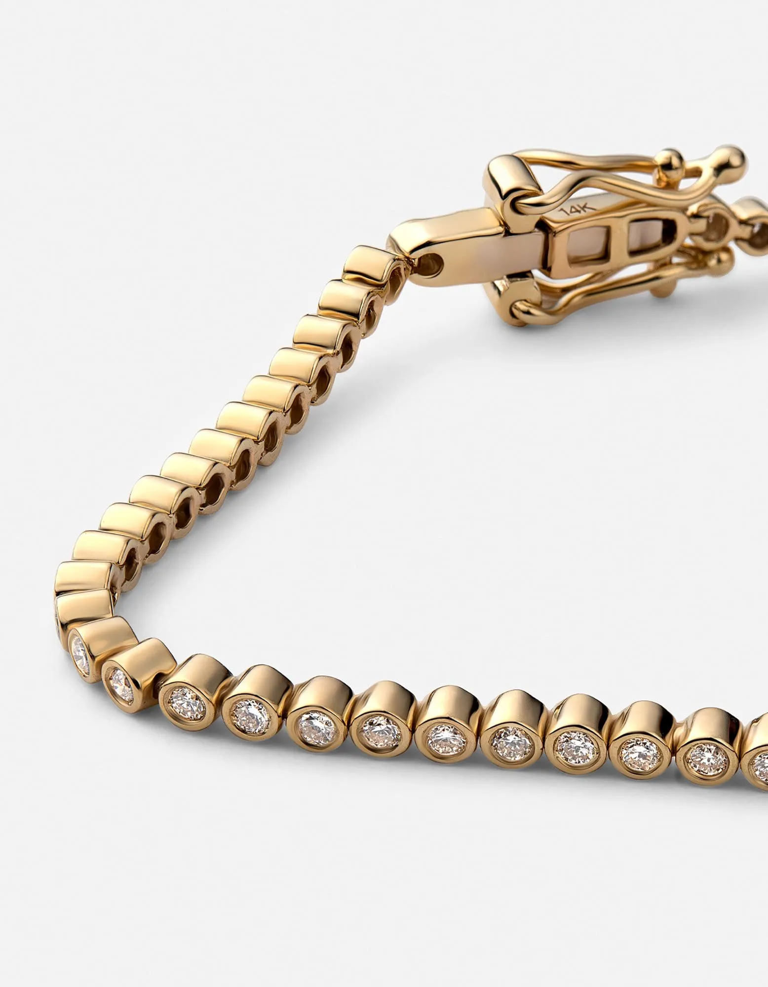 Century Round Bracelet, 14k Gold Pavé