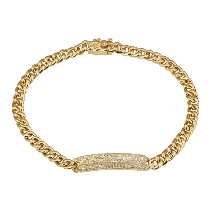 CHAIN LINK DIAMOND ID BRACELET MEDIUM