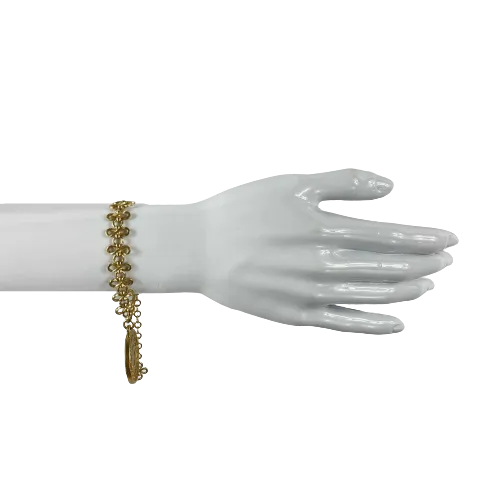 CHANEL - Vintage 03P Side Portrait '5' Medallion Chain Gold 'CHANEL' Bracelet