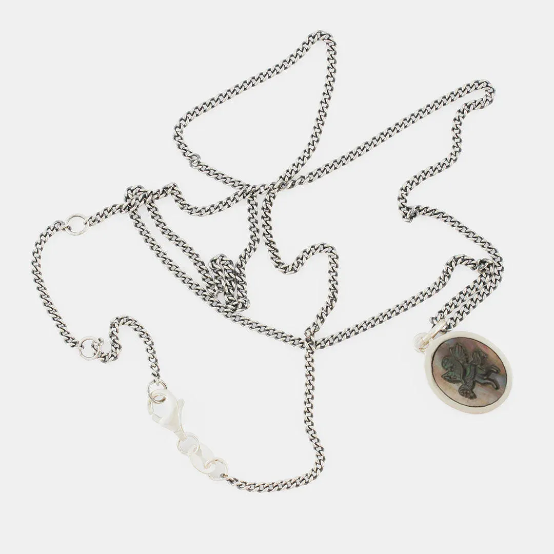 Cherub Cameo Necklace | Silver
