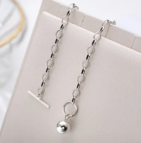 Children's, Teens' and Mothers' Necklaces:  Thai Silver Ball Necklace - Chunkier Style 45cm