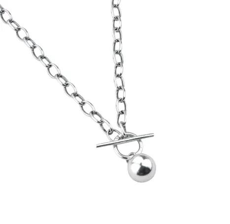 Children's, Teens' and Mothers' Necklaces:  Thai Silver Ball Necklace - Chunkier Style 45cm