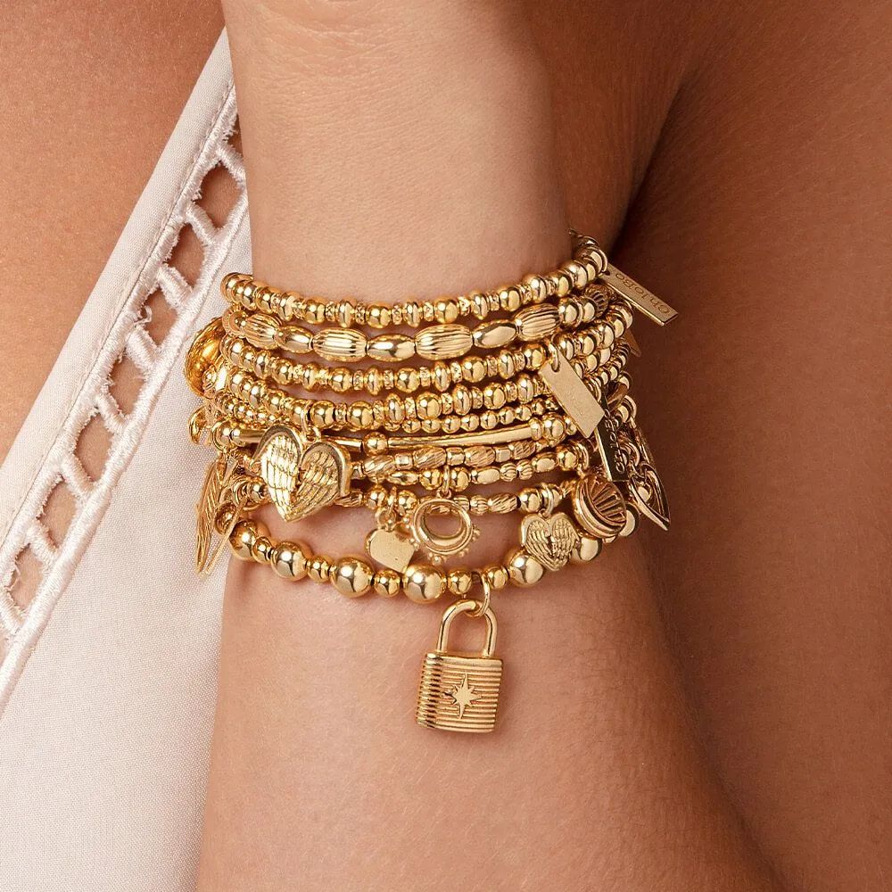 ChloBo Didi Sparkle Heavenly Heart Bracelet - Gold