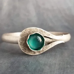 Chunky Silver Cuff Bracelet, glass stone bracelet, heavy silver cuff, oxidized silver bracelet, antique silver cuff, glass hammered silver