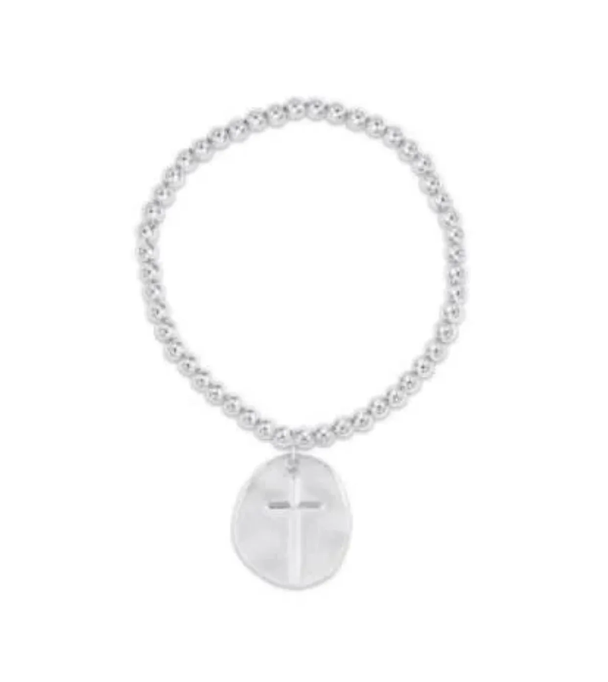 Classic 4mm Bead Inspire Charm Bracelet - Silver