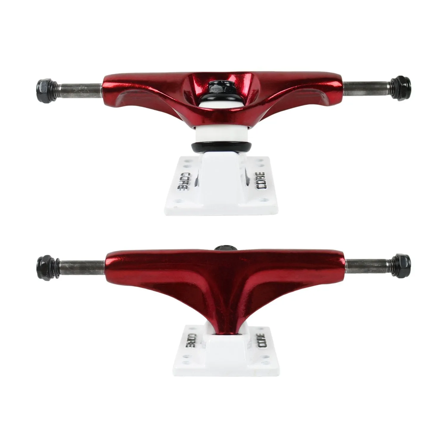 Core Skateboard Package 5.0" Trucks 52mm with White Wheels   Components (Metallic Red Hanger/White Base)