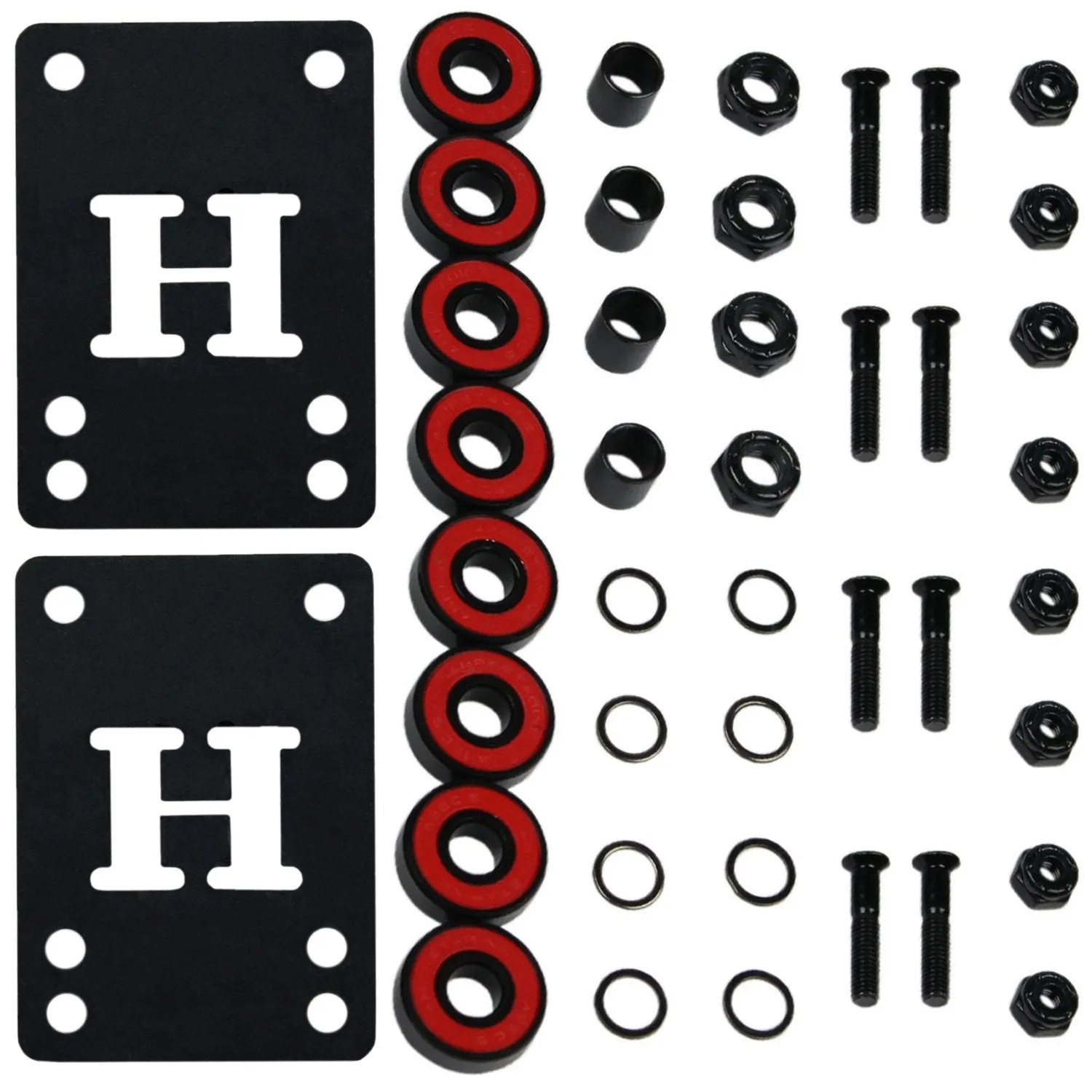 Core Skateboard Package 5.0" Trucks 52mm with White Wheels   Components (Metallic Red Hanger/White Base)