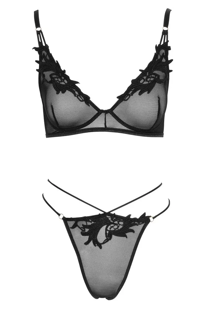 Cottelli Lingerie Bra and Rio String Set