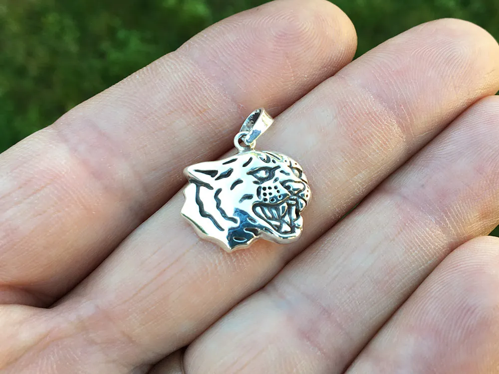 Cougar Mountain Lion Charm Necklace Sterling Silver Panther Charm