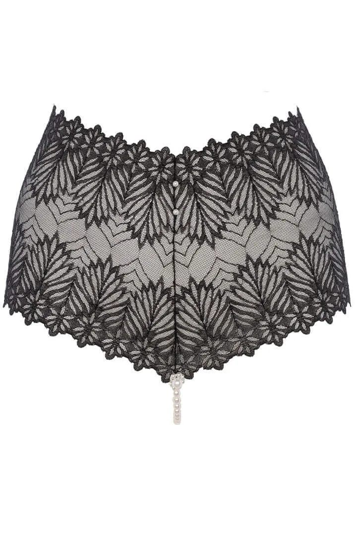 Crotchless panty with white pearl string - Destino Panty