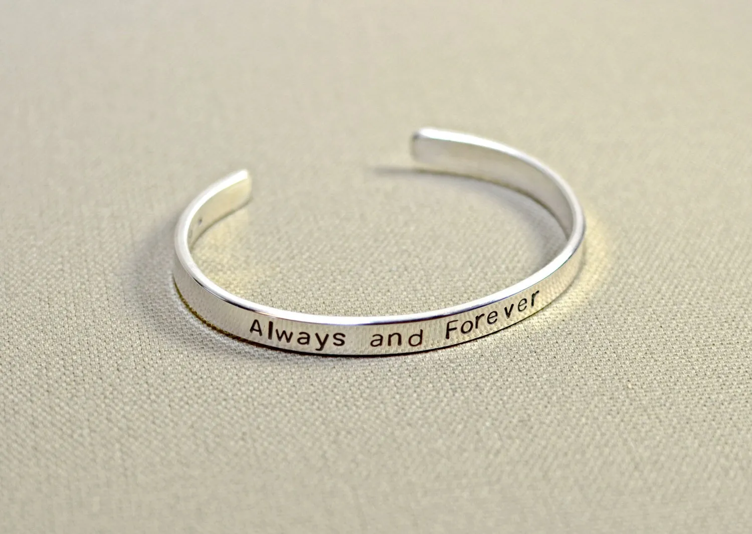 custom sterling silver cuff bracelet - silver anniversary or 15th year anniversary