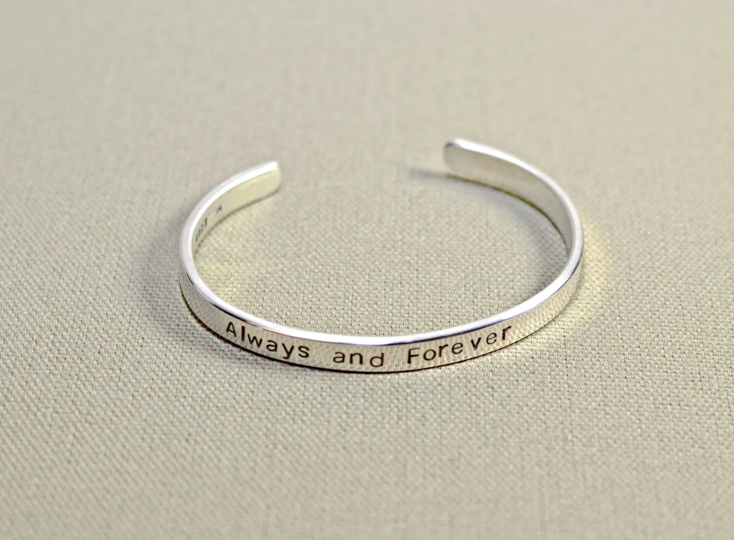 custom sterling silver cuff bracelet - silver anniversary or 15th year anniversary
