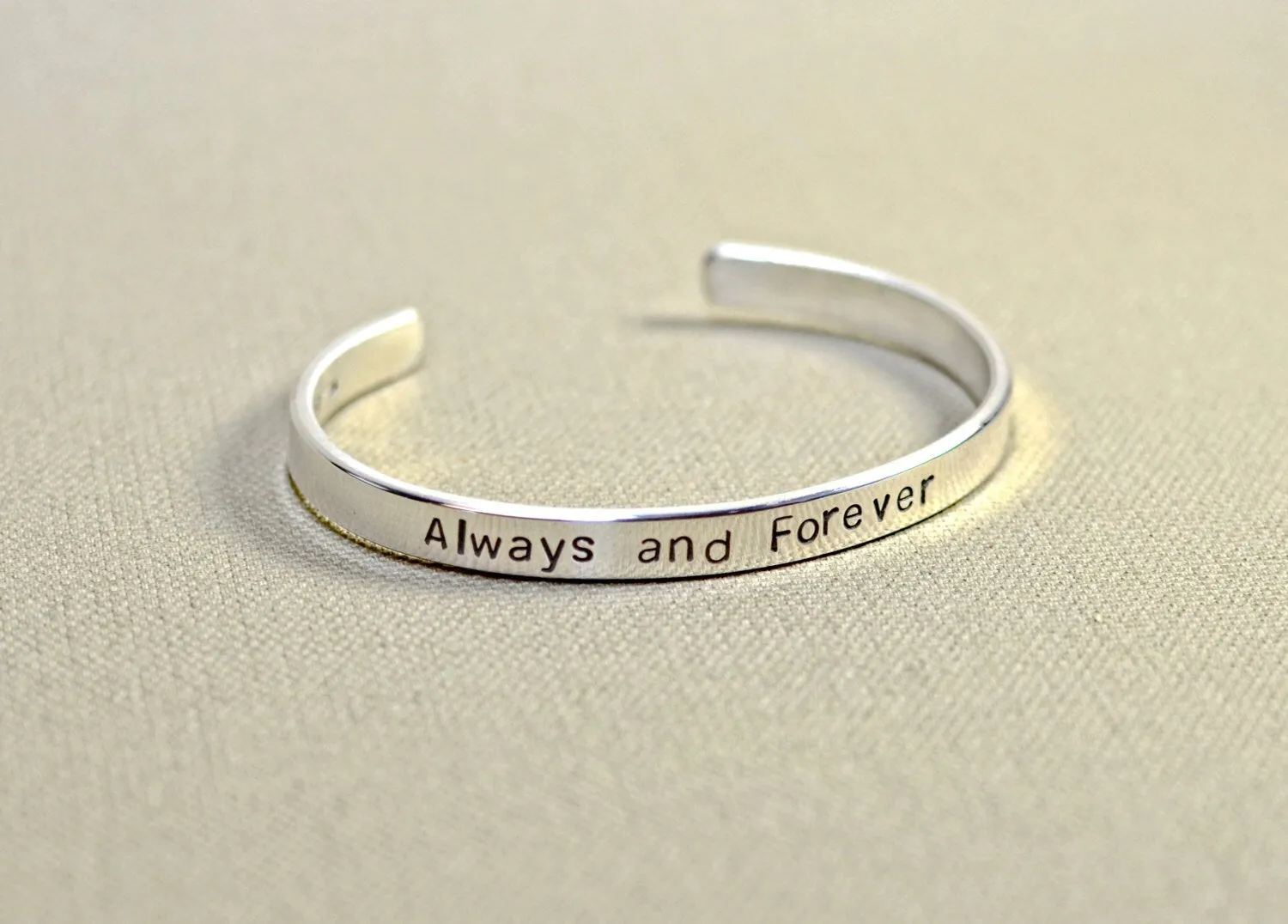 custom sterling silver cuff bracelet - silver anniversary or 15th year anniversary