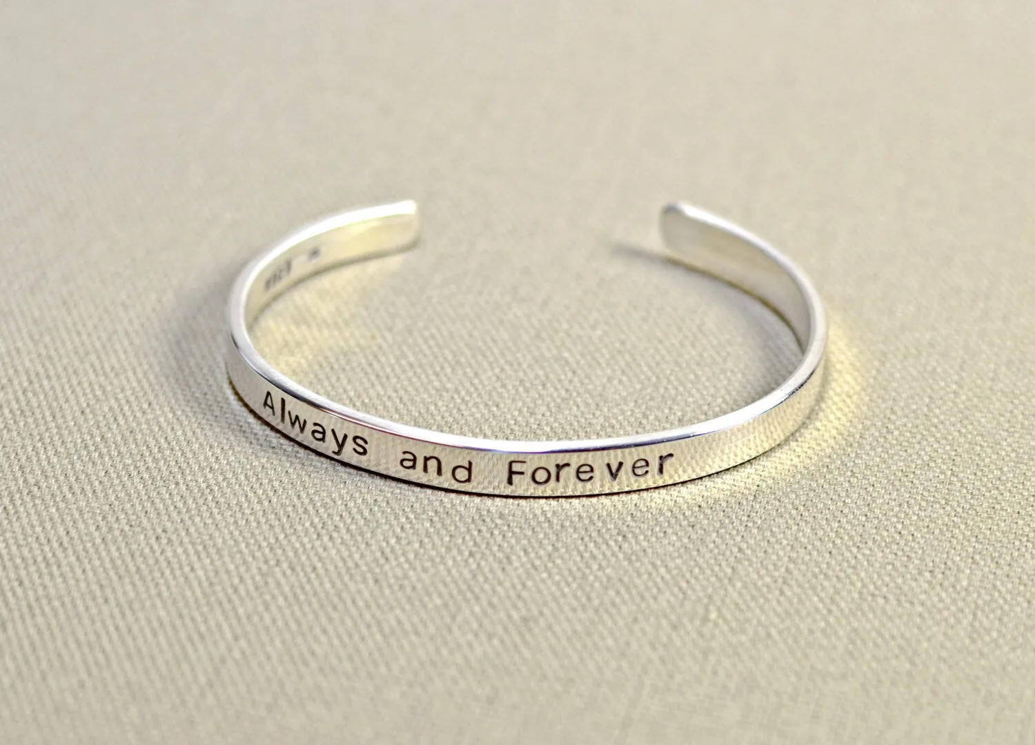 custom sterling silver cuff bracelet - silver anniversary or 15th year anniversary