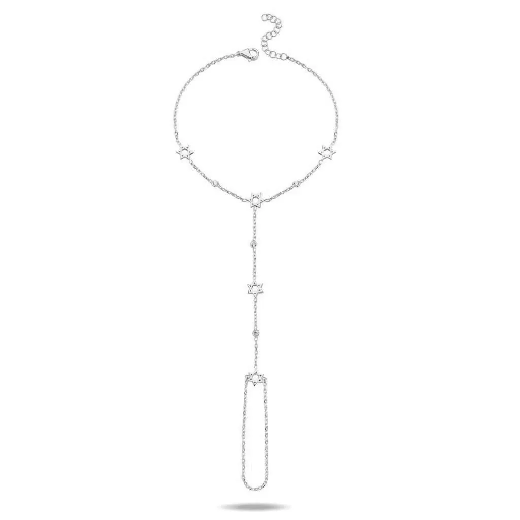 David Star and Bezel Hand Chain