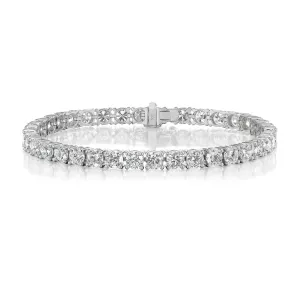 David Weisz 18k White Gold Diamond Tennis Bracelet - 4.02 ctw