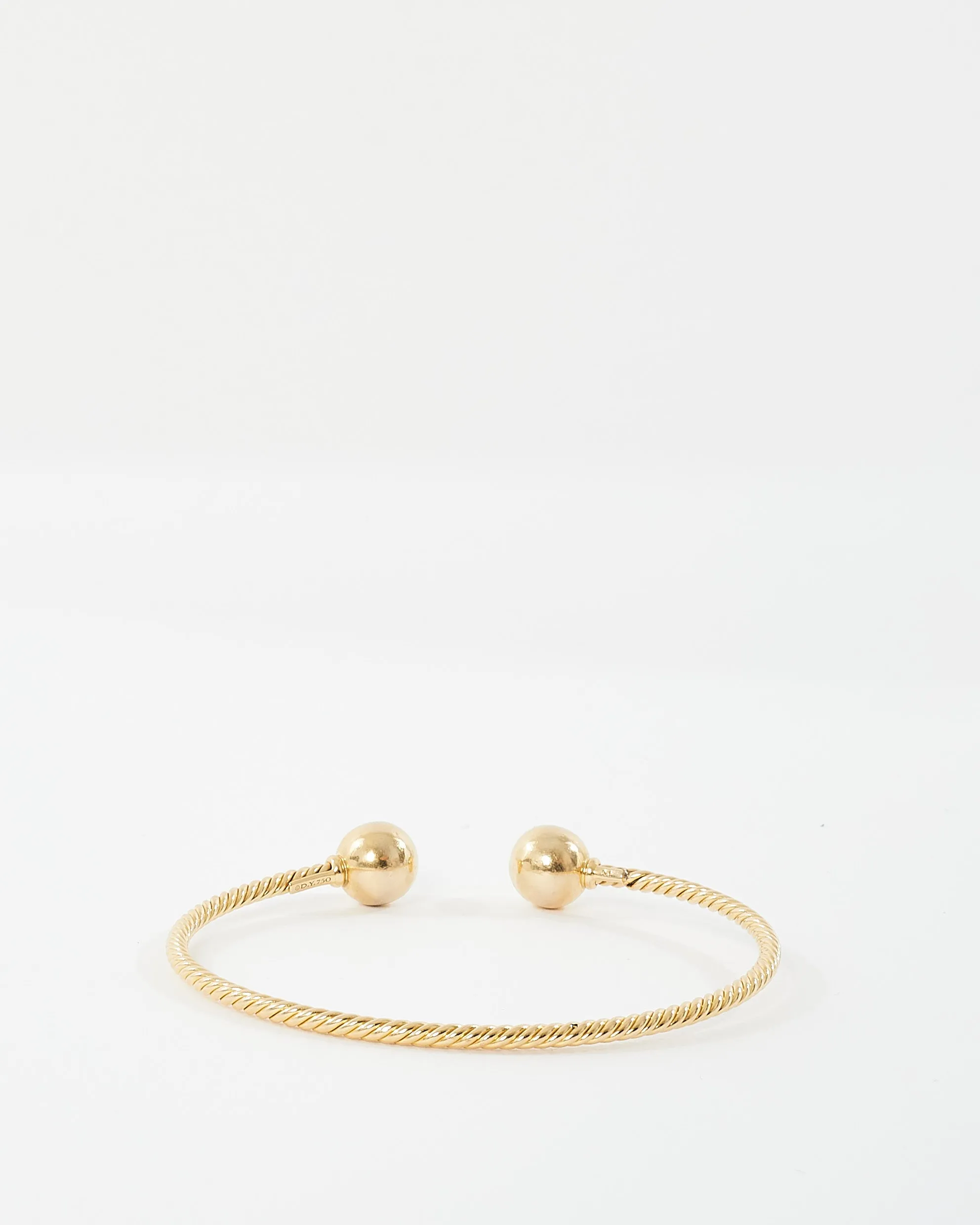 David Yurman 18K Yellow Gold With Gold Domes Solari Cablespira 2.6MM Bracelet