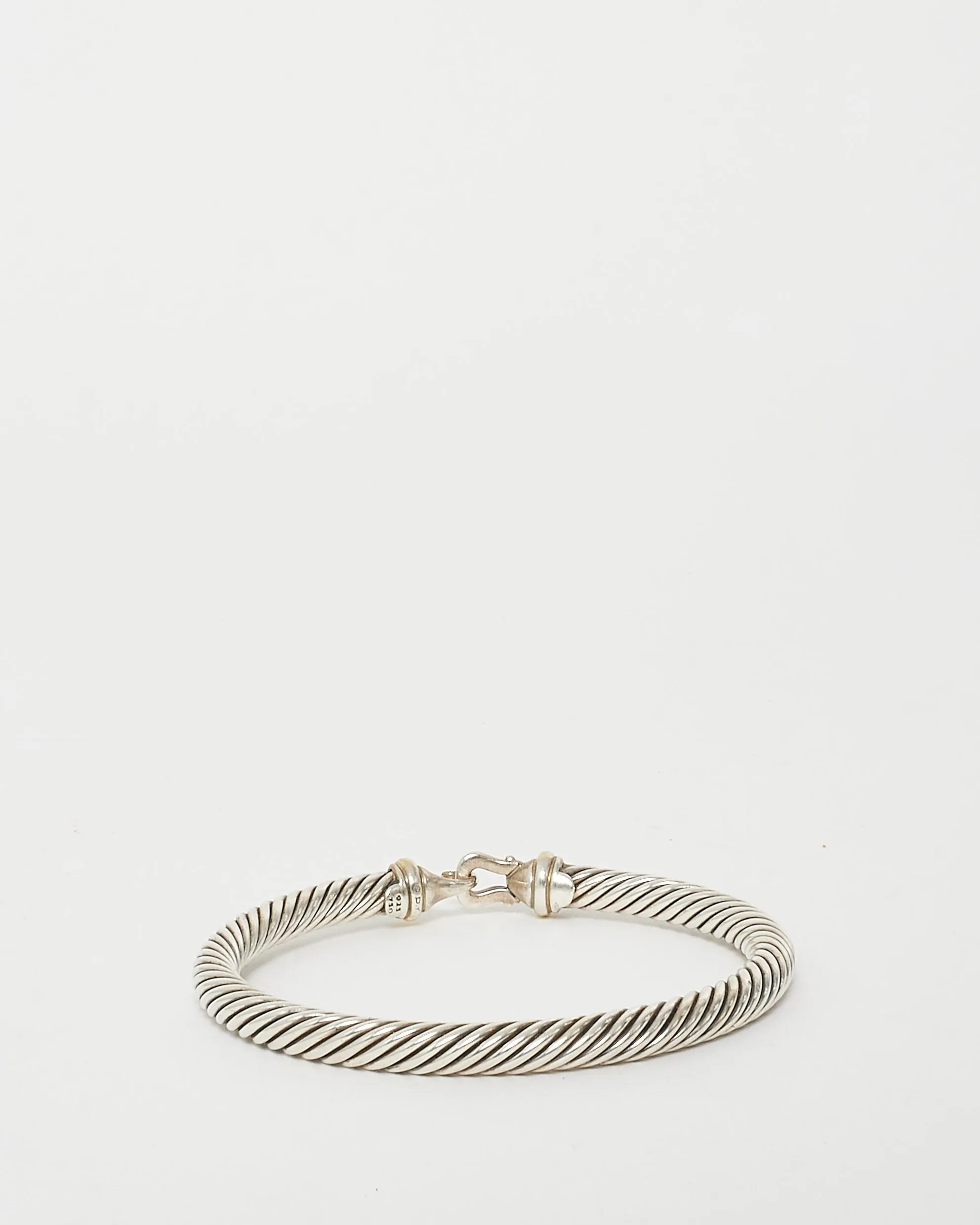 David Yurman Sterling Silver & 14K Gold Buckle Classic Cable Bracelet