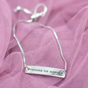 Defiance for Science Silver Bar Adjustable Bracelet