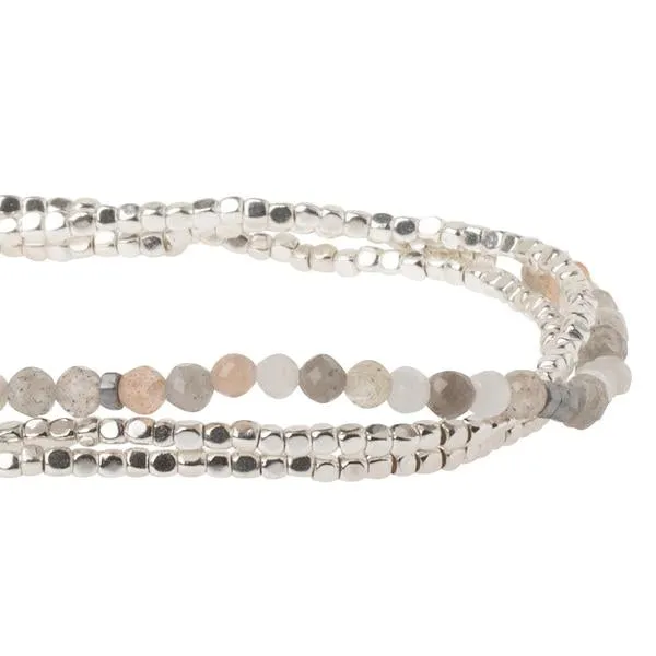 Delicate Stone Stack Bracelet/Necklace: Moonstone