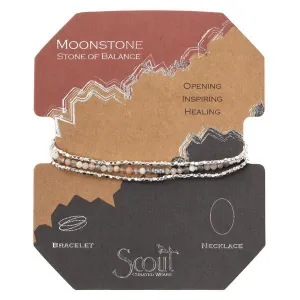 Delicate Stone Stack Bracelet/Necklace: Moonstone