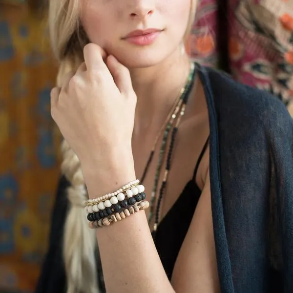 Delicate Stone Stack Bracelet/Necklace: Moonstone