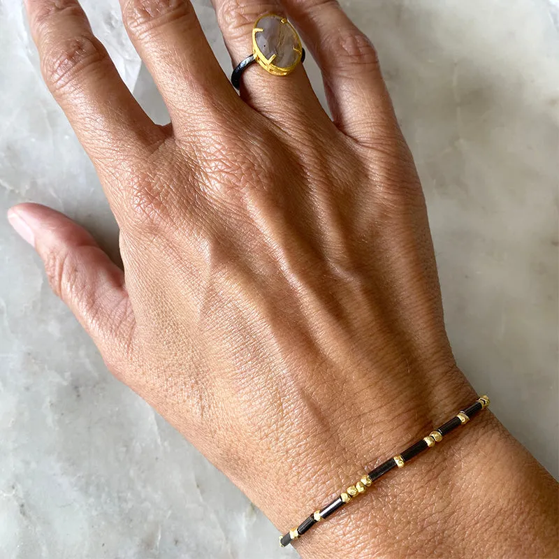 Delicate Two Tone Layering Bracelet