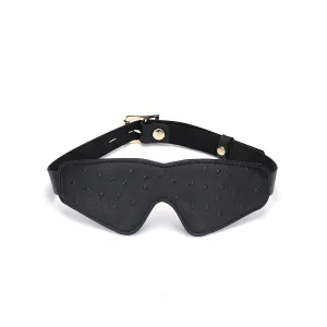 Demon's Kiss Black Leather Blindfold