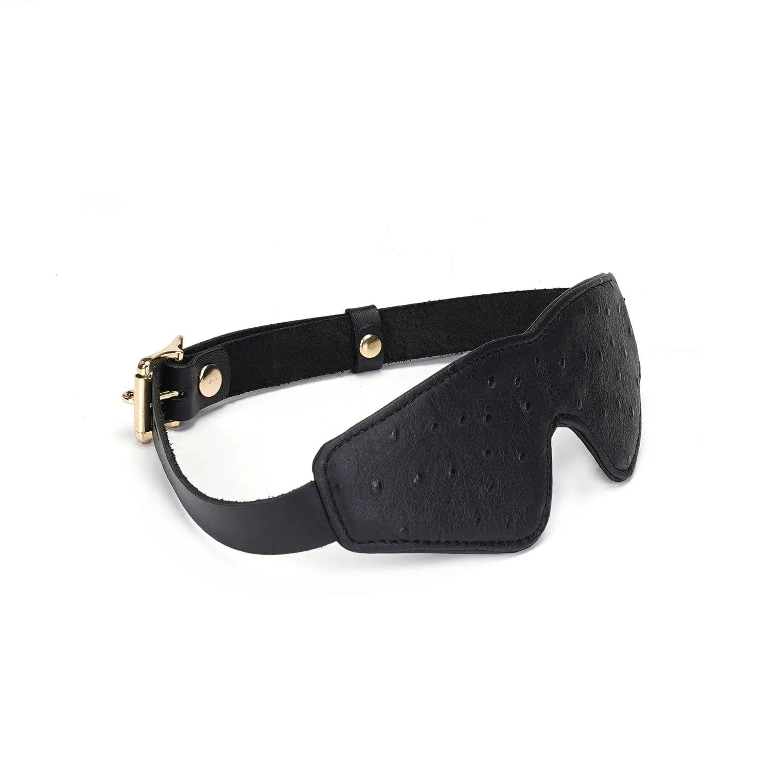 Demon's Kiss Black Leather Blindfold