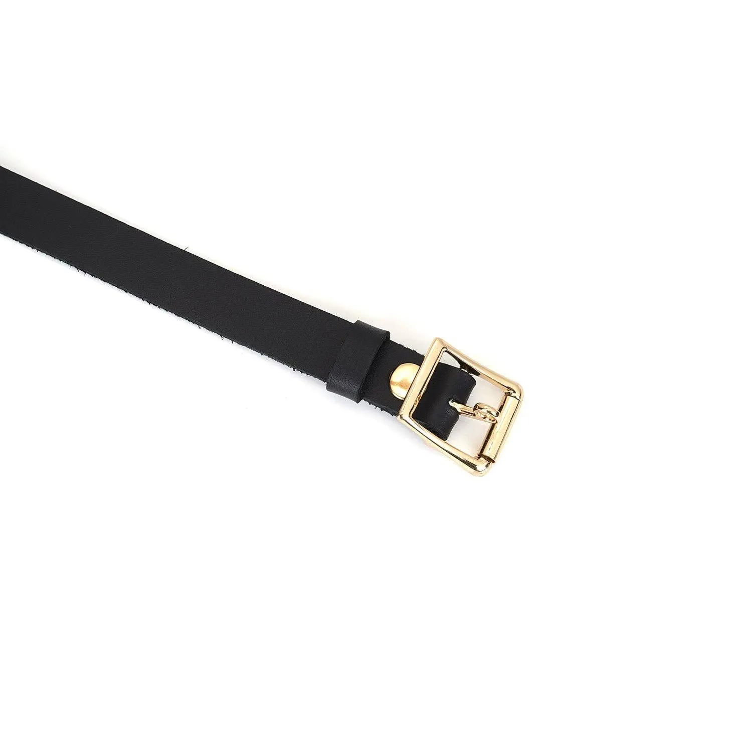 Demon's Kiss Black Leather Blindfold