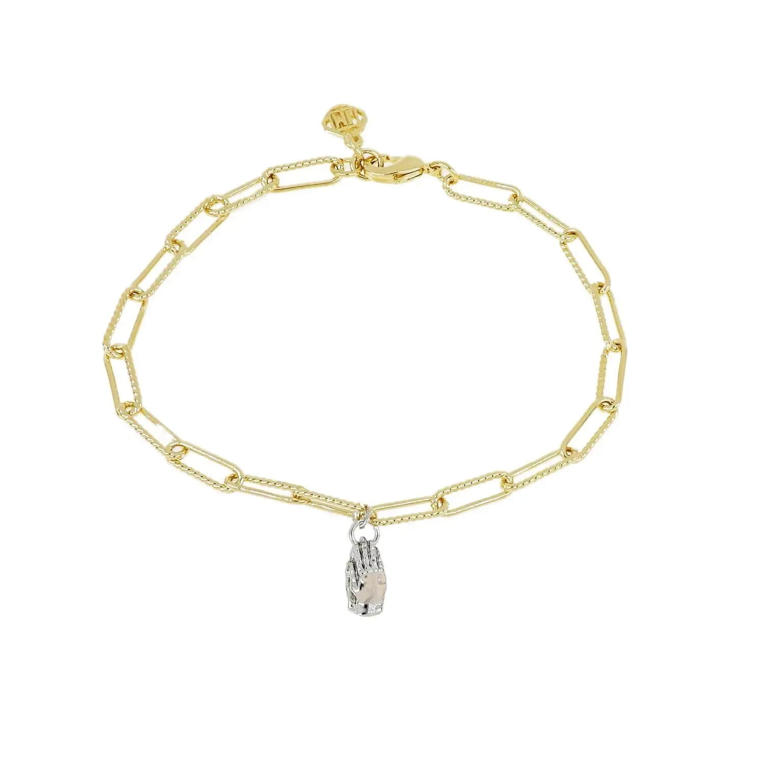 Diamante - Praying Hands Charm Bracelet