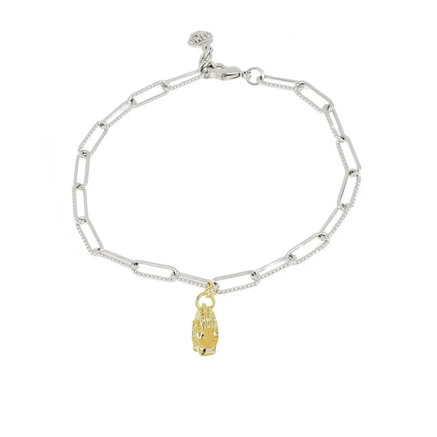 Diamante - Praying Hands Charm Bracelet