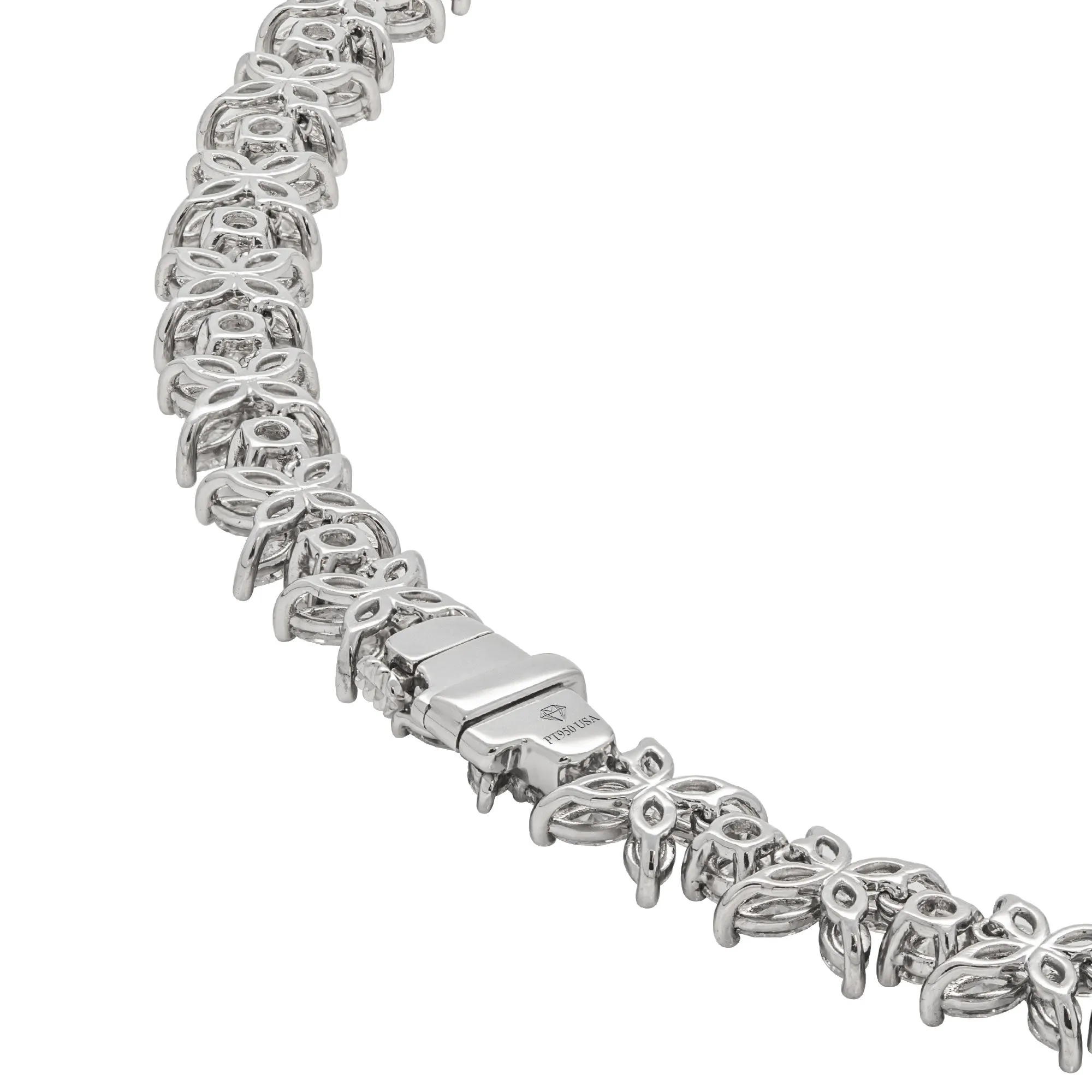 Diamond Cluster Tennis Necklace