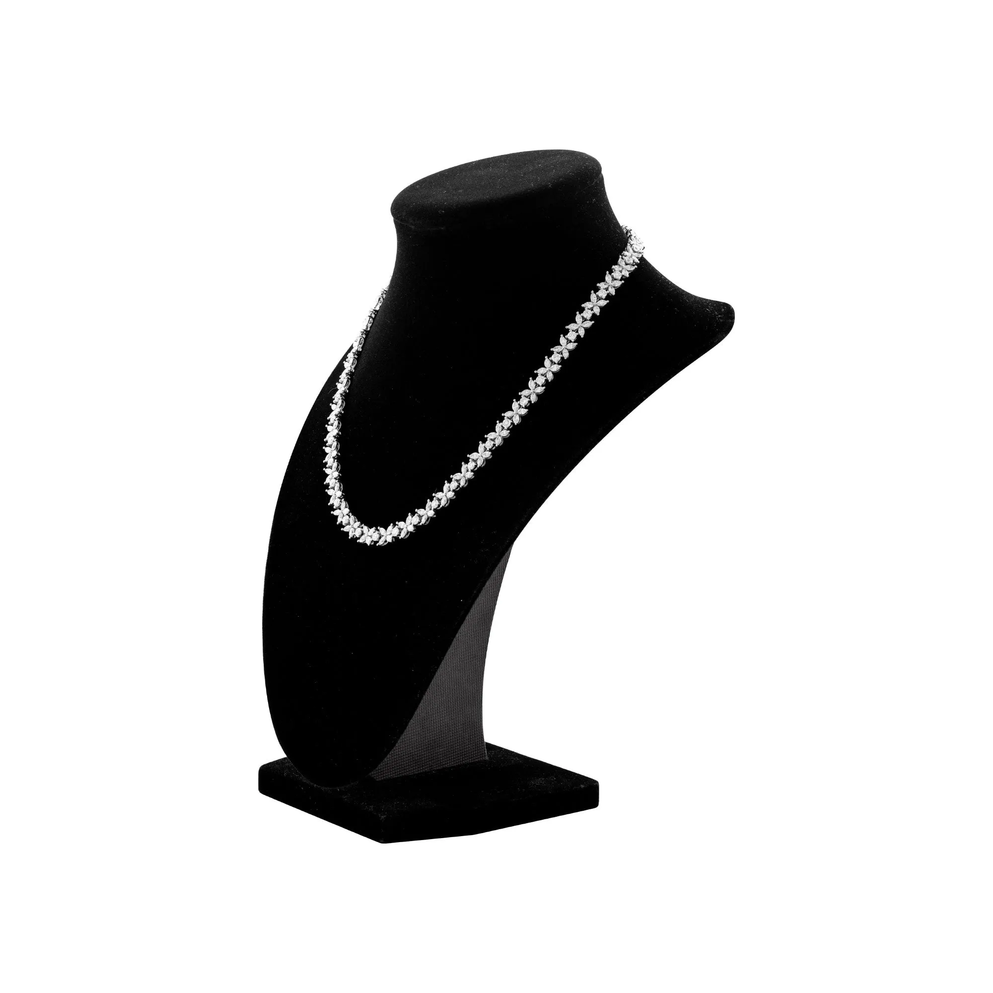 Diamond Cluster Tennis Necklace
