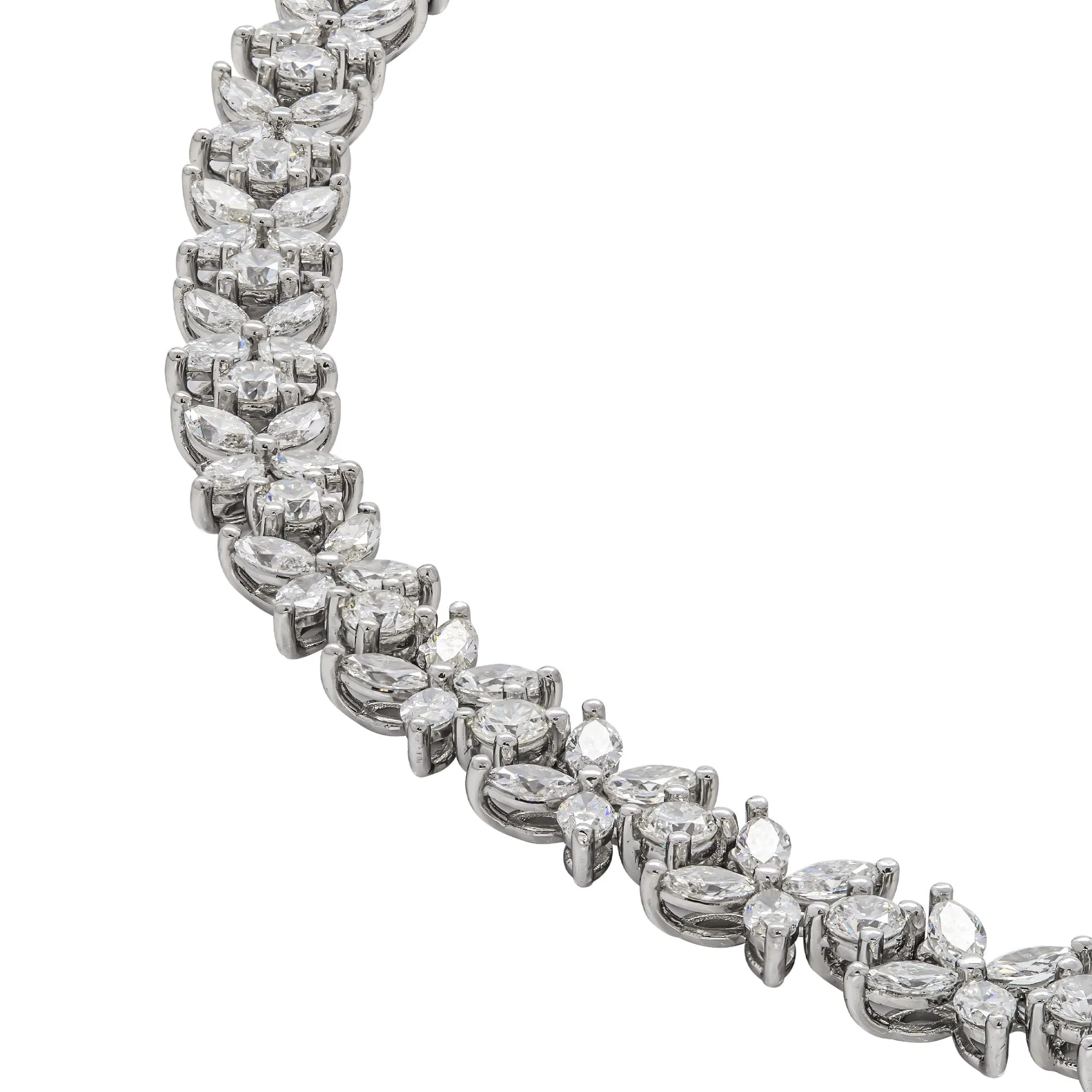 Diamond Cluster Tennis Necklace