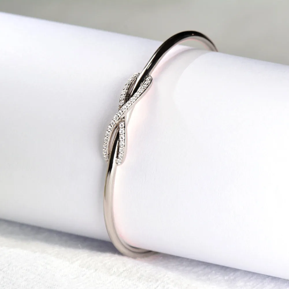 Diamond Infinity Bowknot Cuff Bracelet