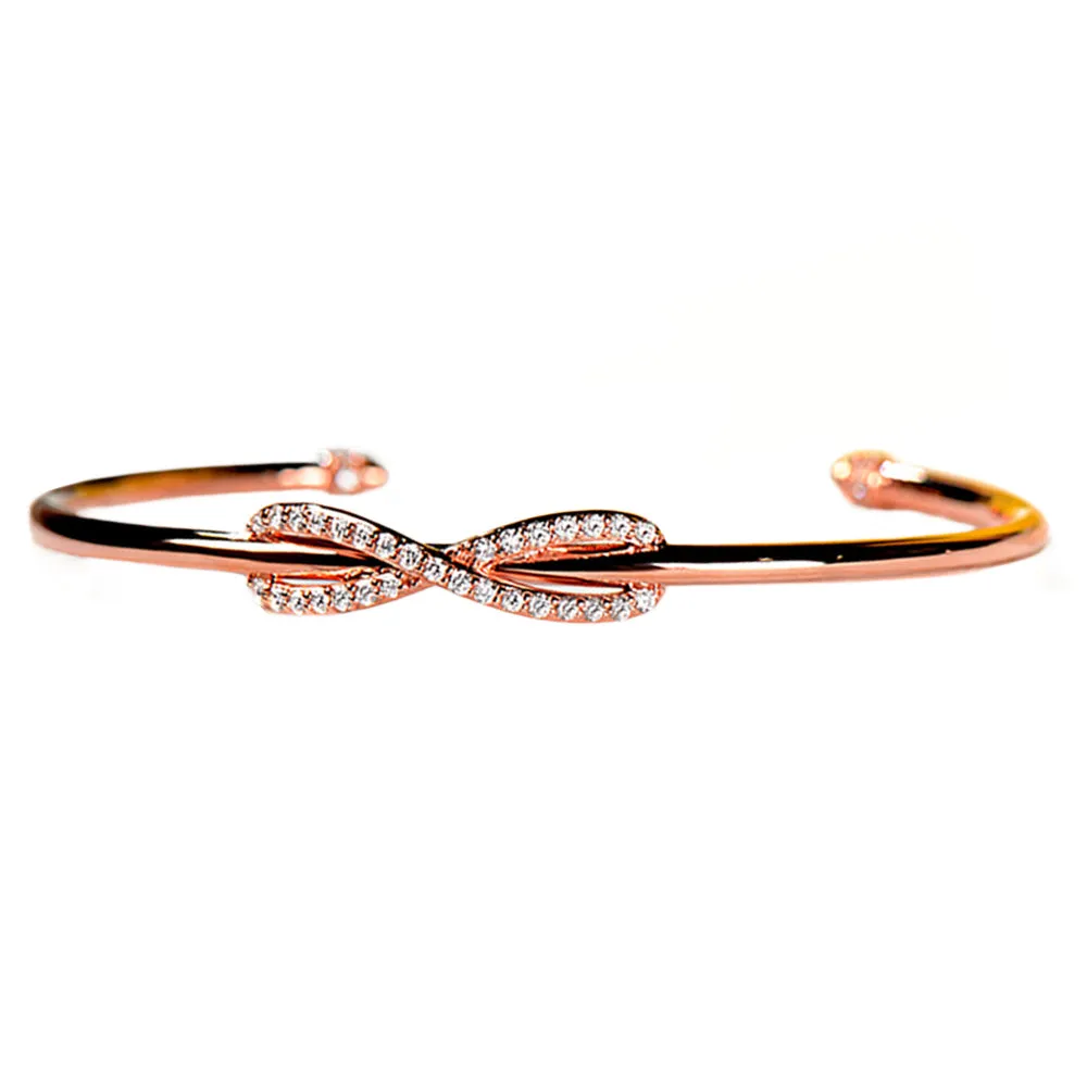 Diamond Infinity Bowknot Cuff Bracelet