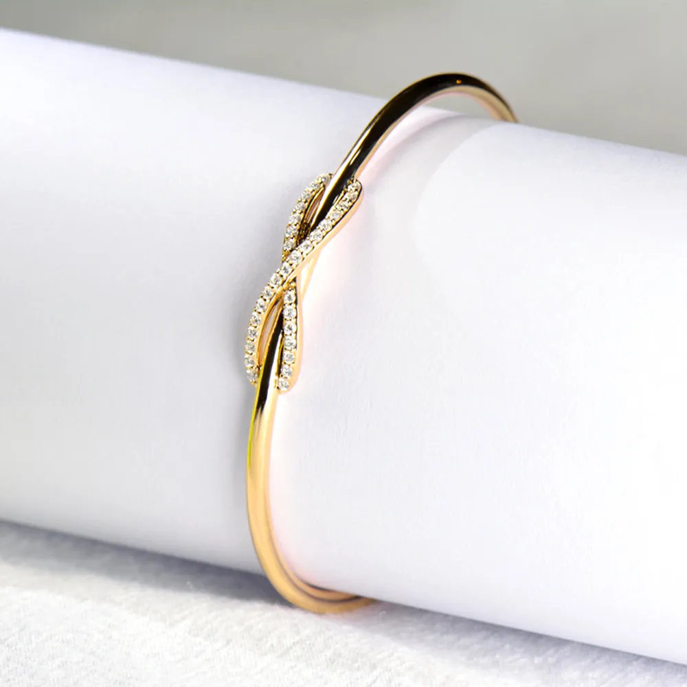 Diamond Infinity Bowknot Cuff Bracelet