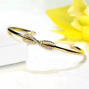 Diamond Infinity Bowknot Cuff Bracelet