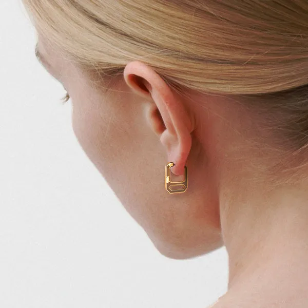 DNA Butterscotch Enamel Single Earring  in Yellow Gold